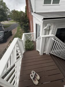 walkway from 2nd story garage to house