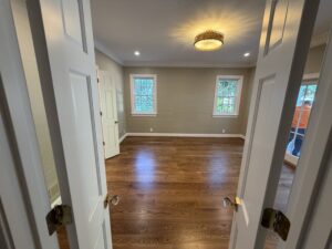 hardwood floors with grasscloth wallpaper