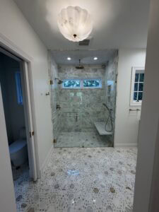 frameless shower door marble shower