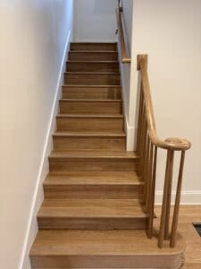 custom built white oak staircase