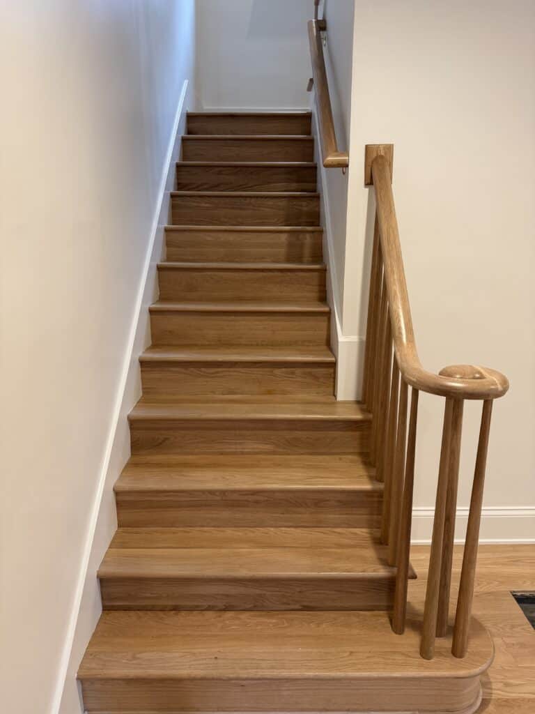 custom built white oak staircase