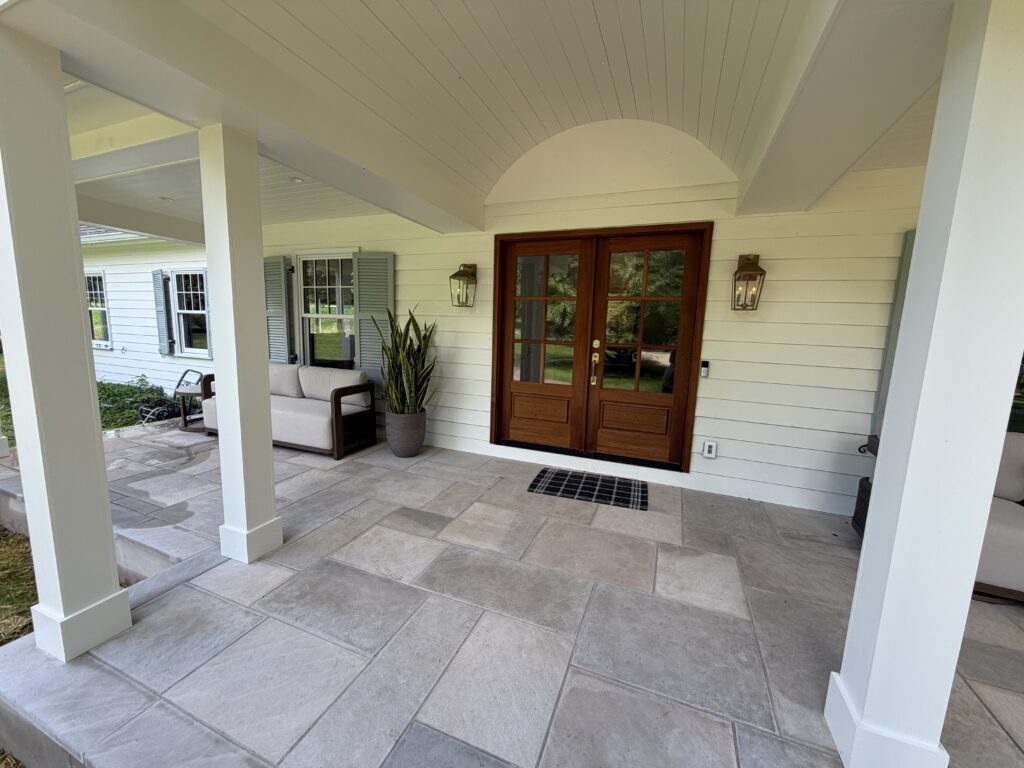 limestone front porch build