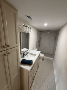 basement bathroom with shower